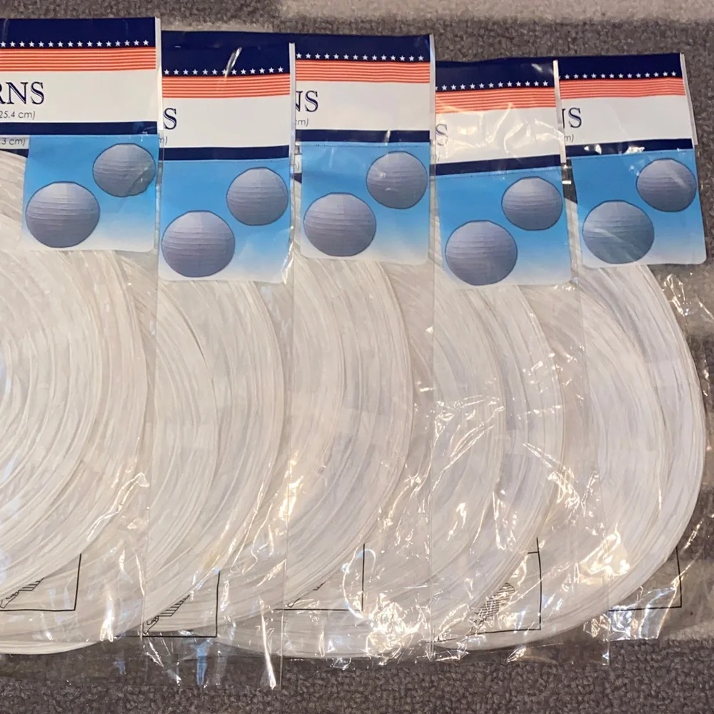 Elegant White Paper Lanterns - Set of 6